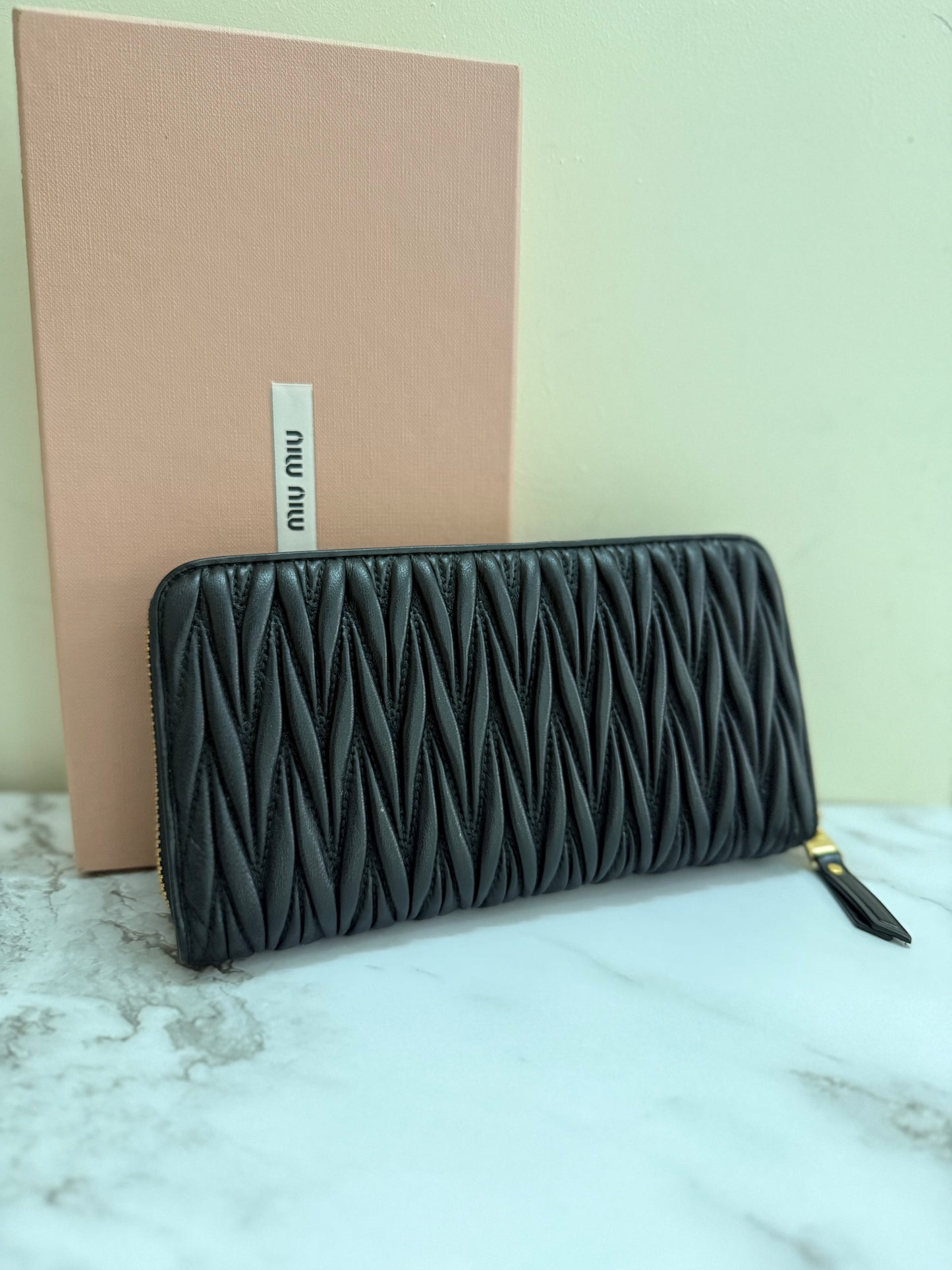 Miu Miu Matelasse Leather Wallet