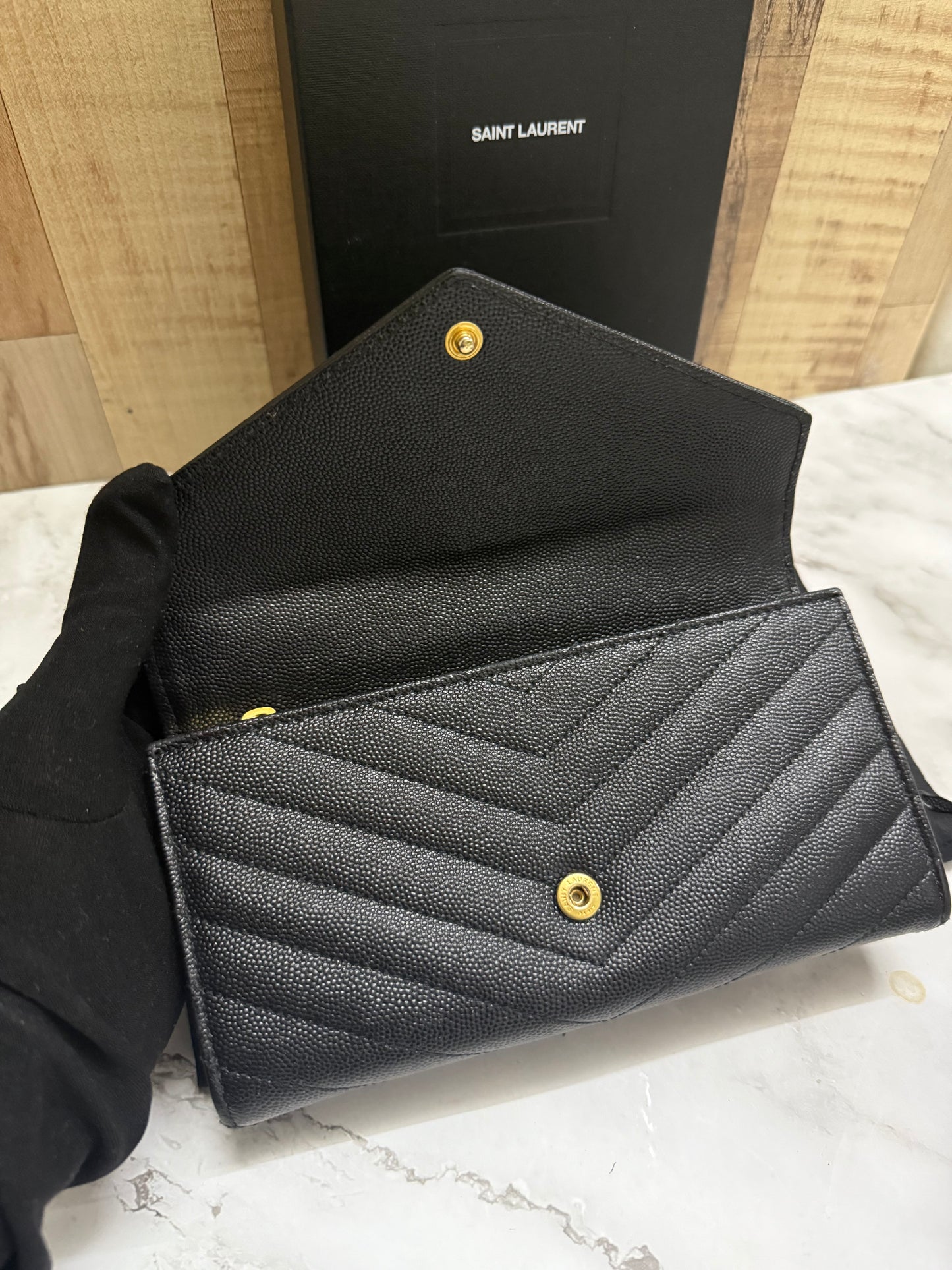 YSL Cassandre Matelasse Long Wallet