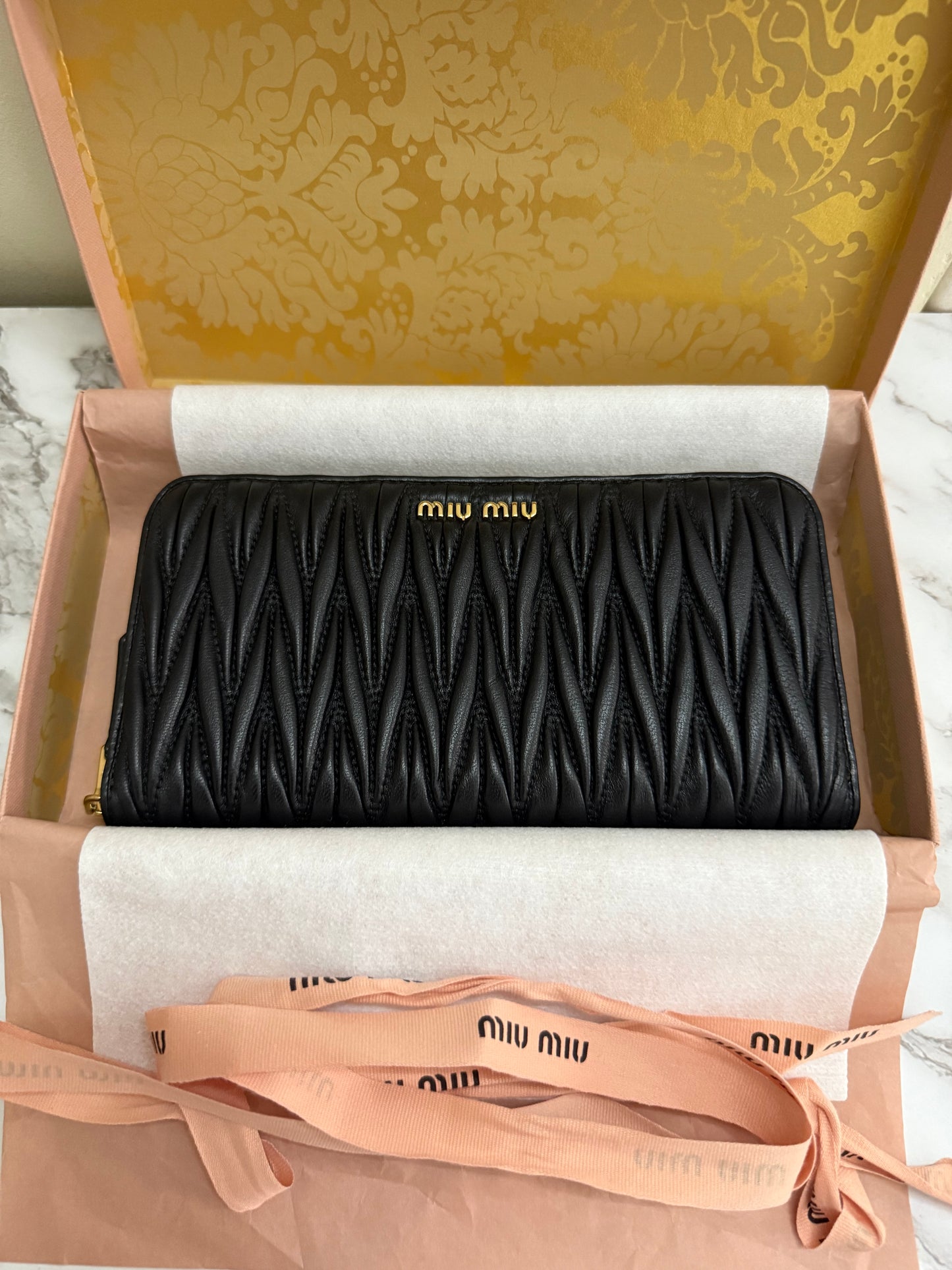 Miu Miu Matelasse Leather Wallet