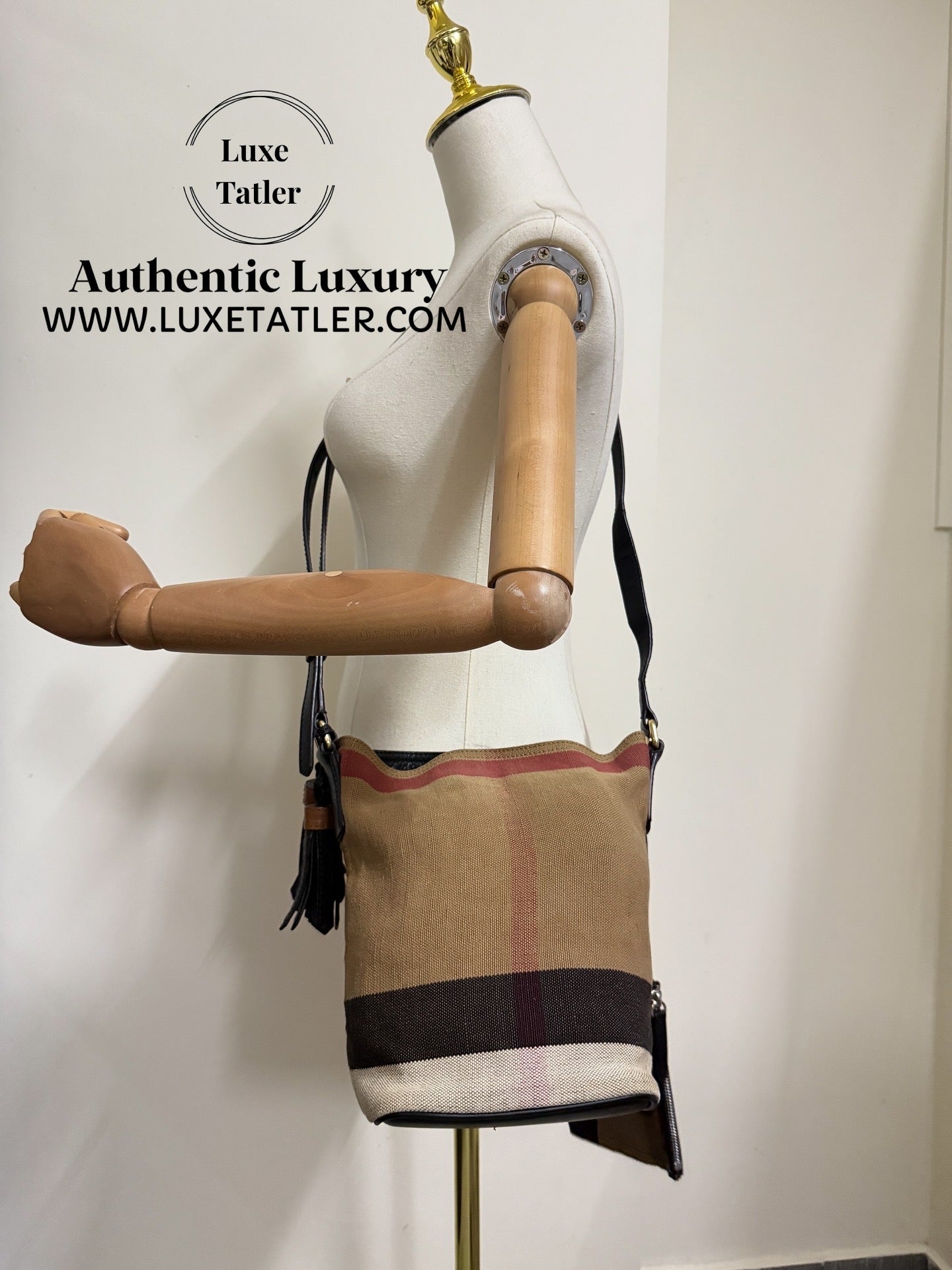 Burberry Ashby Canvas Bag with pouch