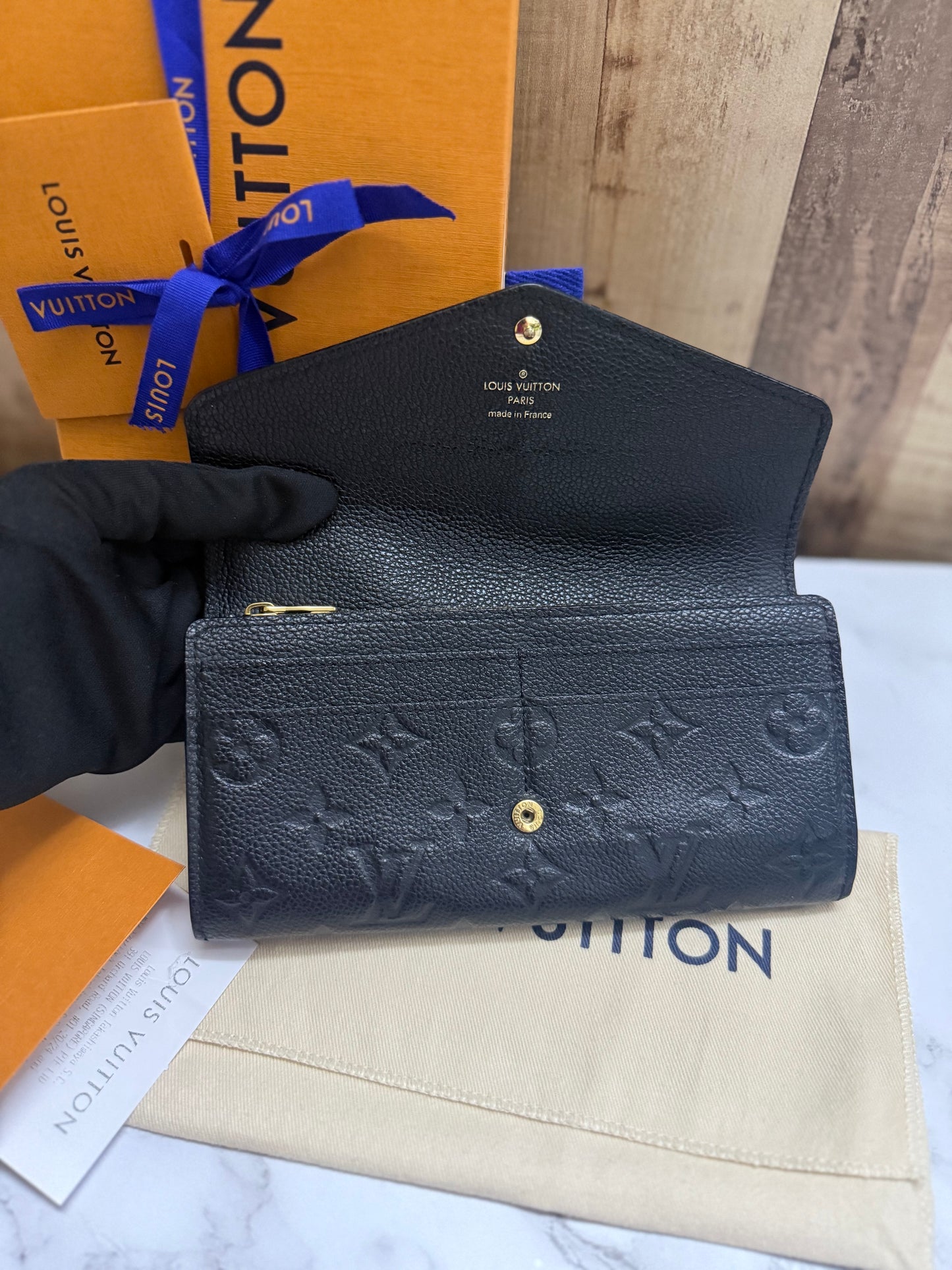 Louis Vuitton Sarah Empreinte Noir Wallet