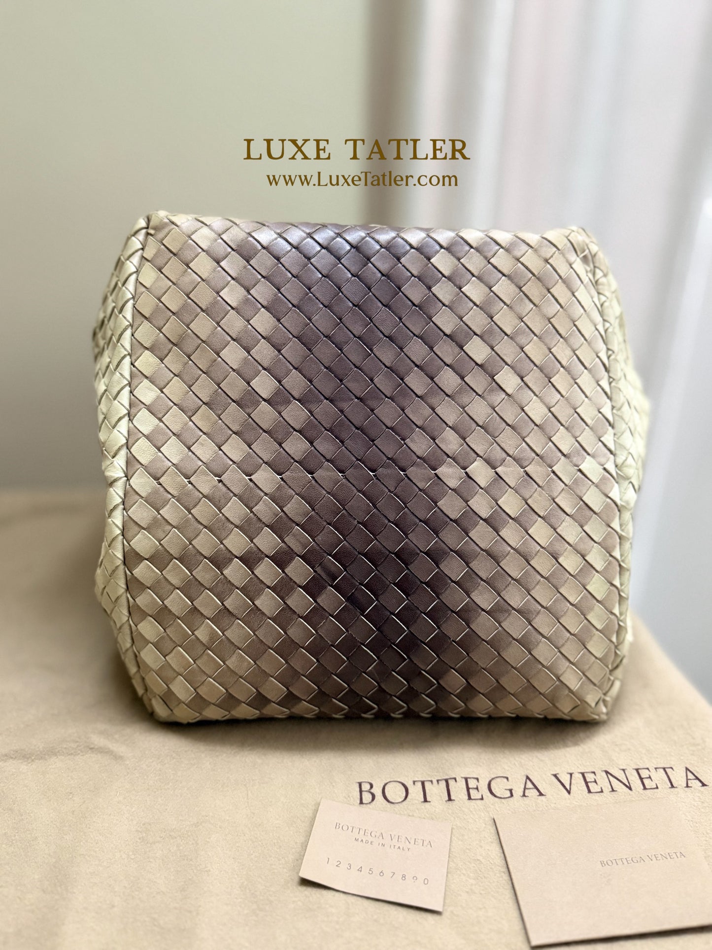 Bottega Veneta Intrecciato Ombre Tote (Cream)