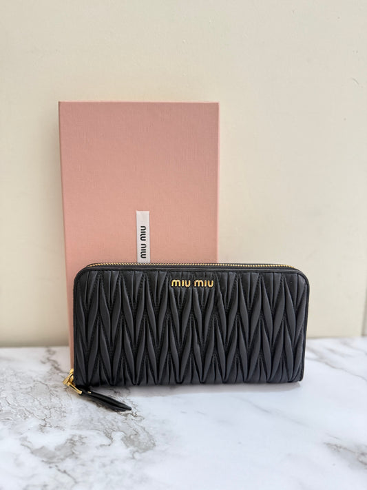 Miu Miu Matelasse Leather Wallet