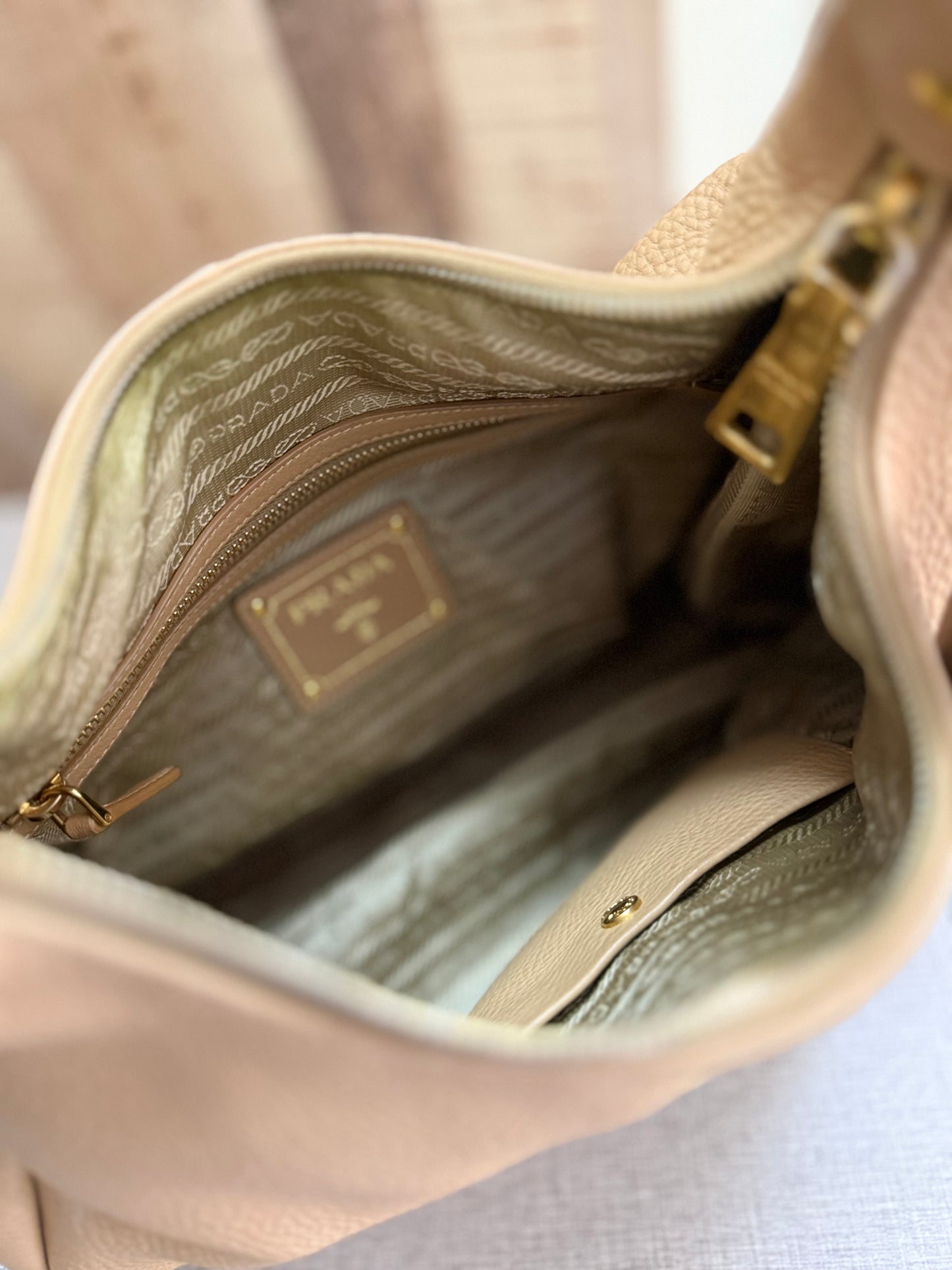Prada Vitello Daino Hobo Bag