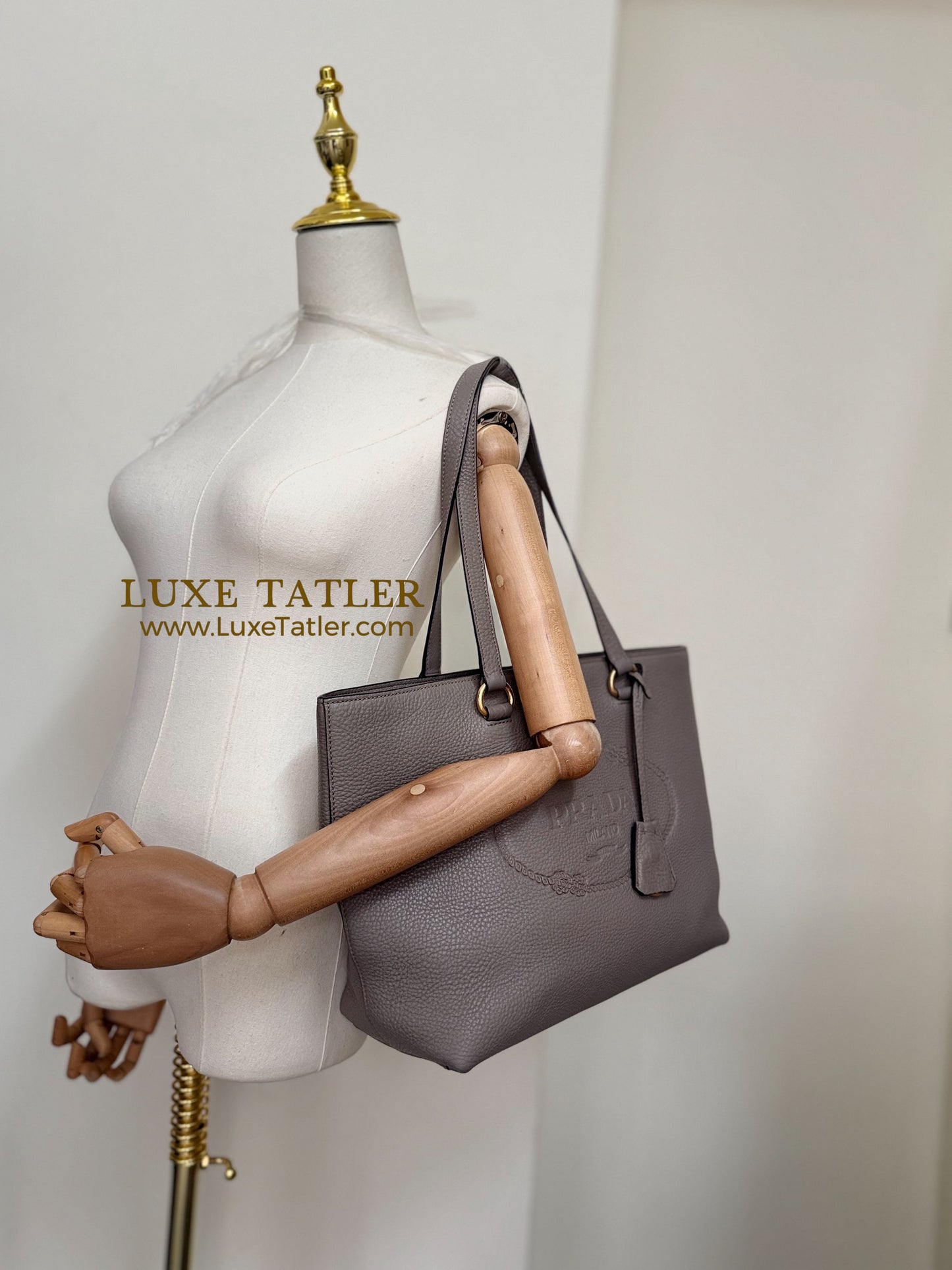 Prada Vitello Daino Embossed Tote