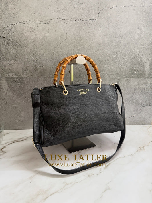 Gucci Bamboo Two Way Leather Bag