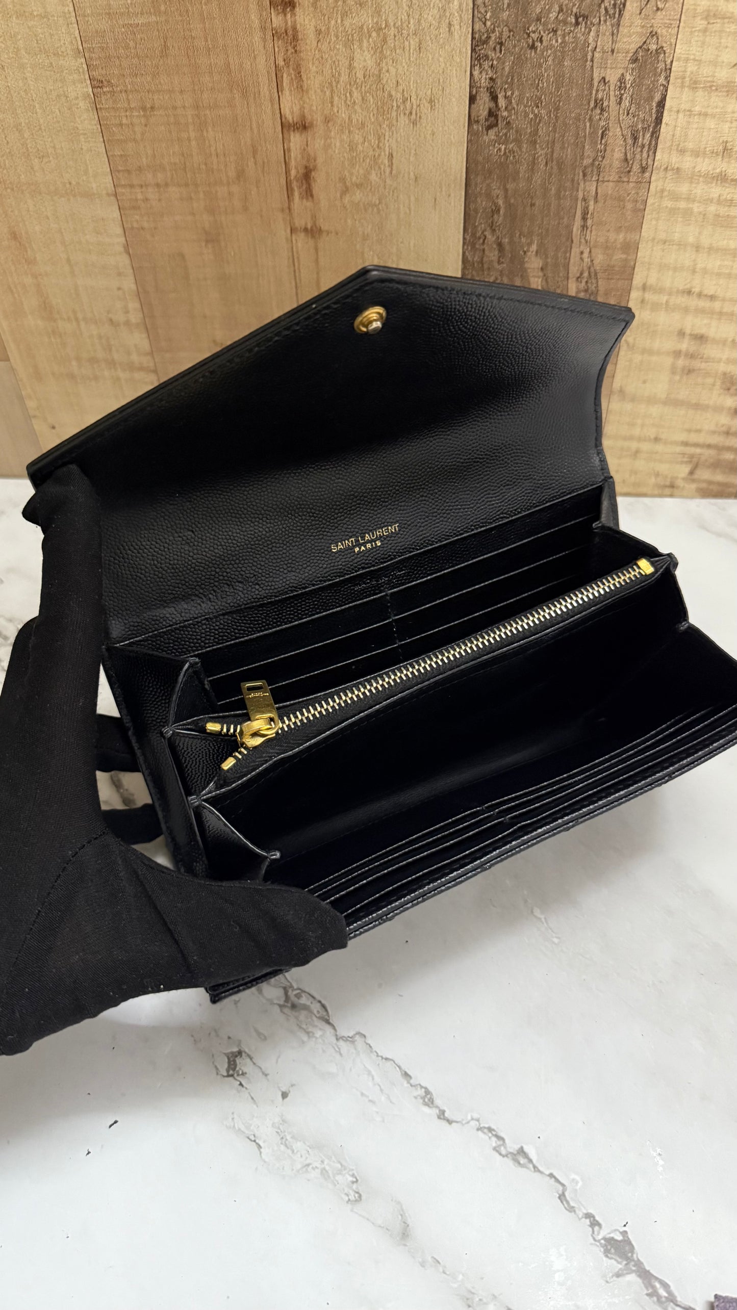 YSLCassandre Matelasse Long Wallet
