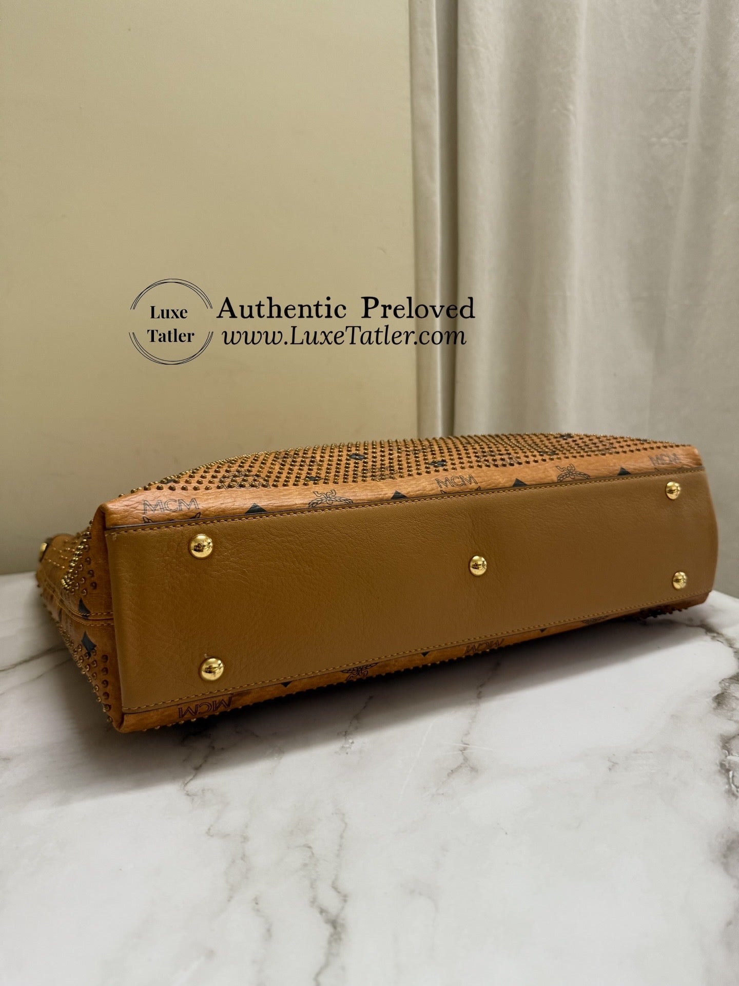 MCM Anya Leather Tote with pouch