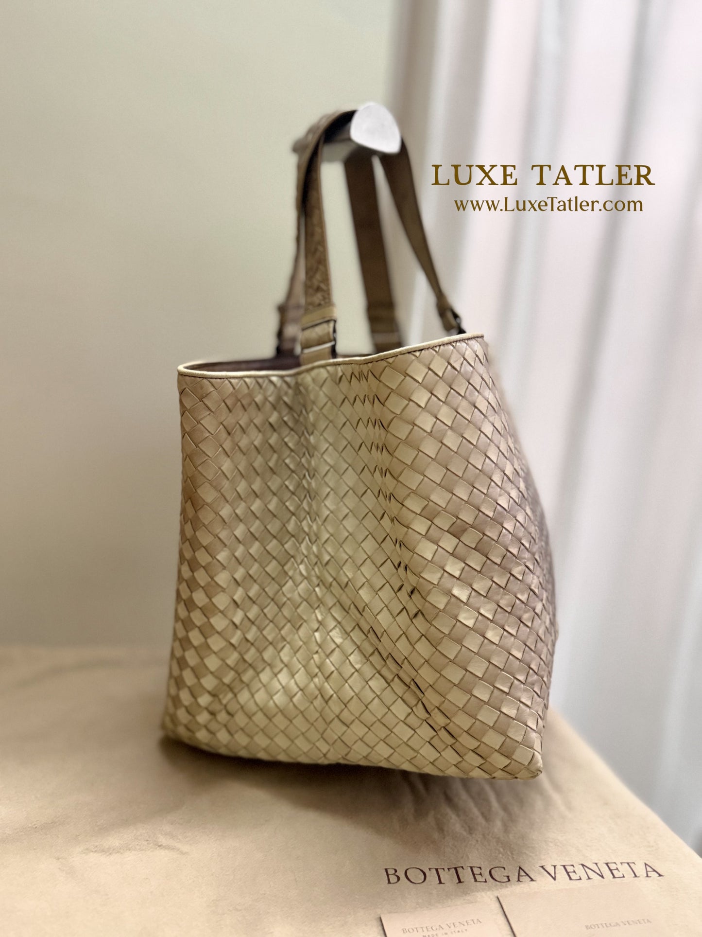 Bottega Veneta Intrecciato Ombre Tote (Cream)
