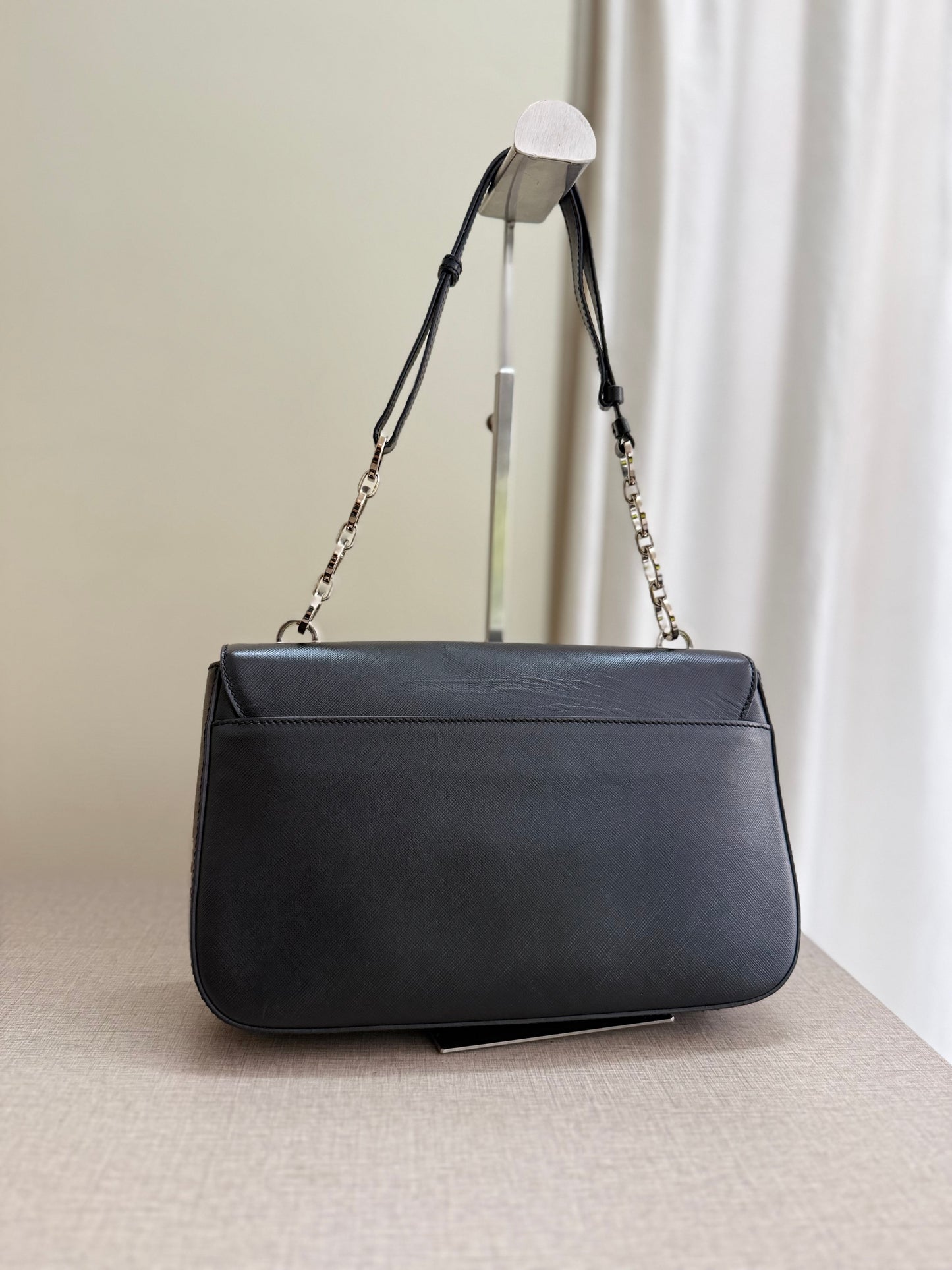 Salvatore Ferragamo Gancini Saffiano Leather Shoulder Bag