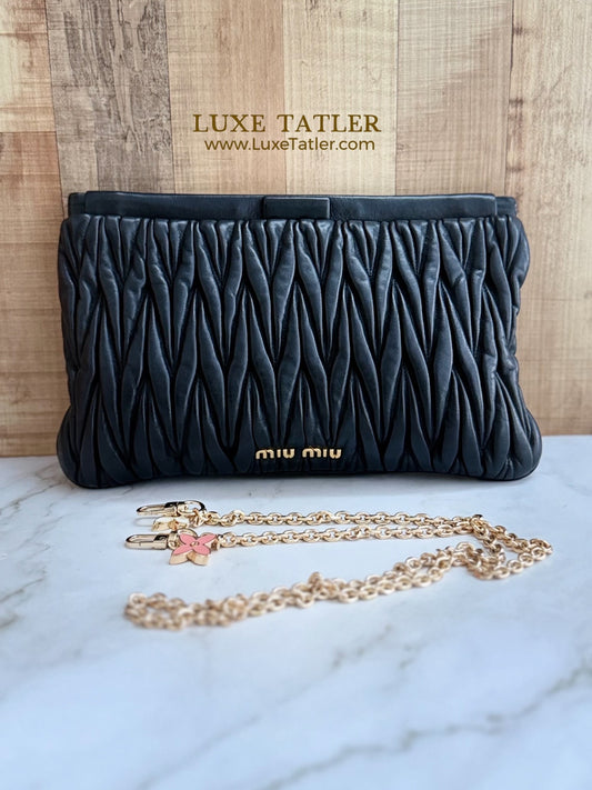Miu Miu Matelasse Leather Clutch
