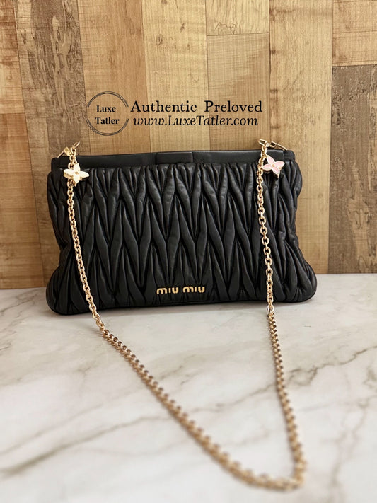 Miu Miu Matelasse Leather Clutch