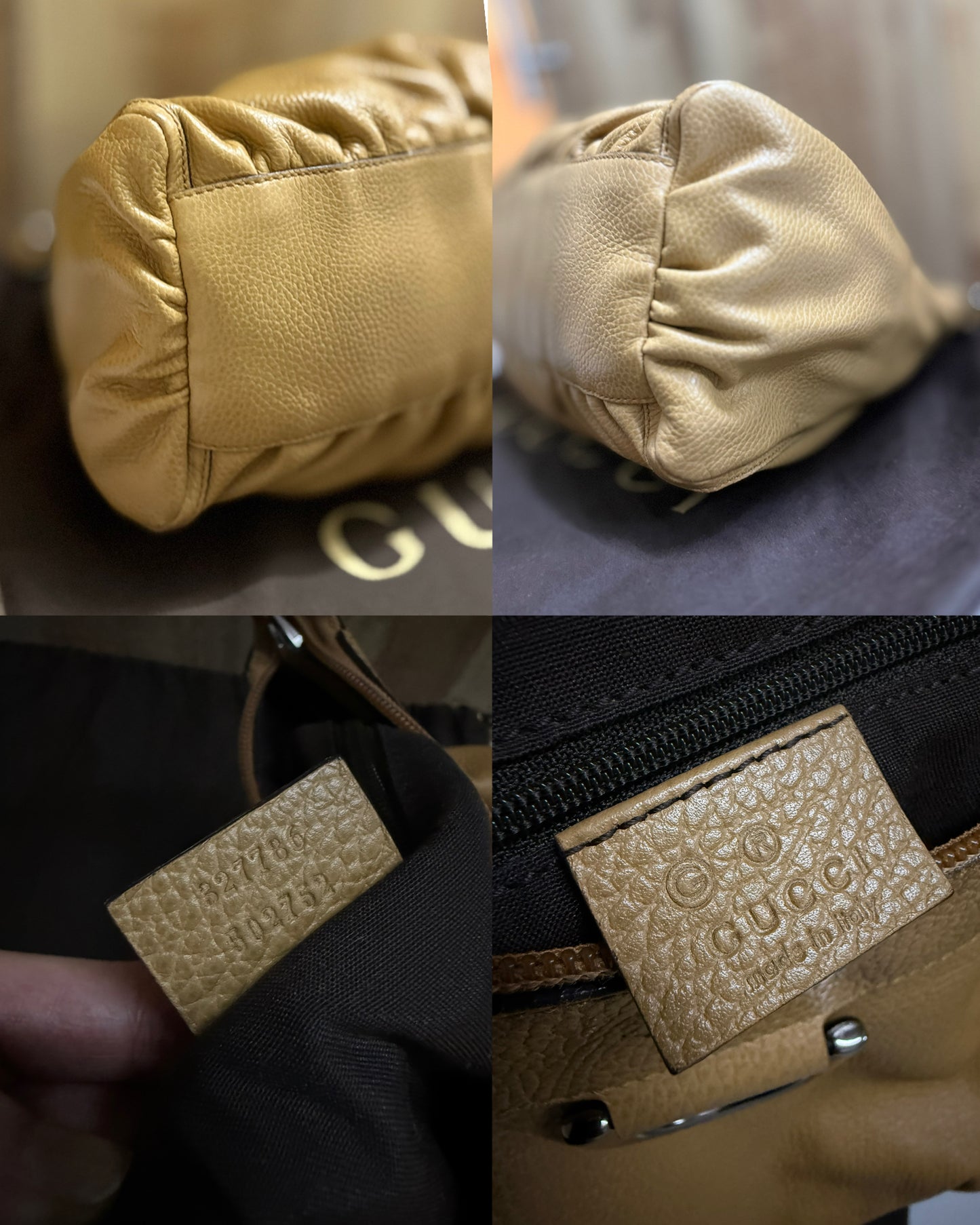Gucci D-Ring Leather Hobo Bag