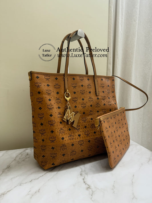 MCM Anya Leather Tote with pouch