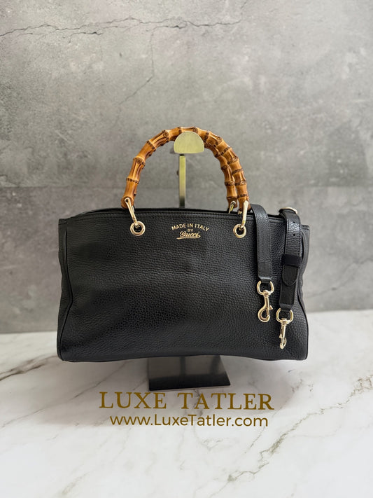 Gucci Bamboo Two Way Leather Bag