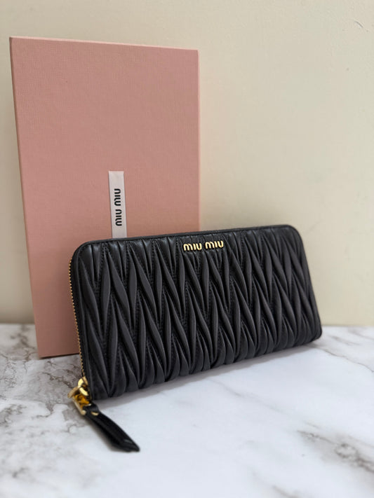 Miu Miu Matelasse Leather Wallet