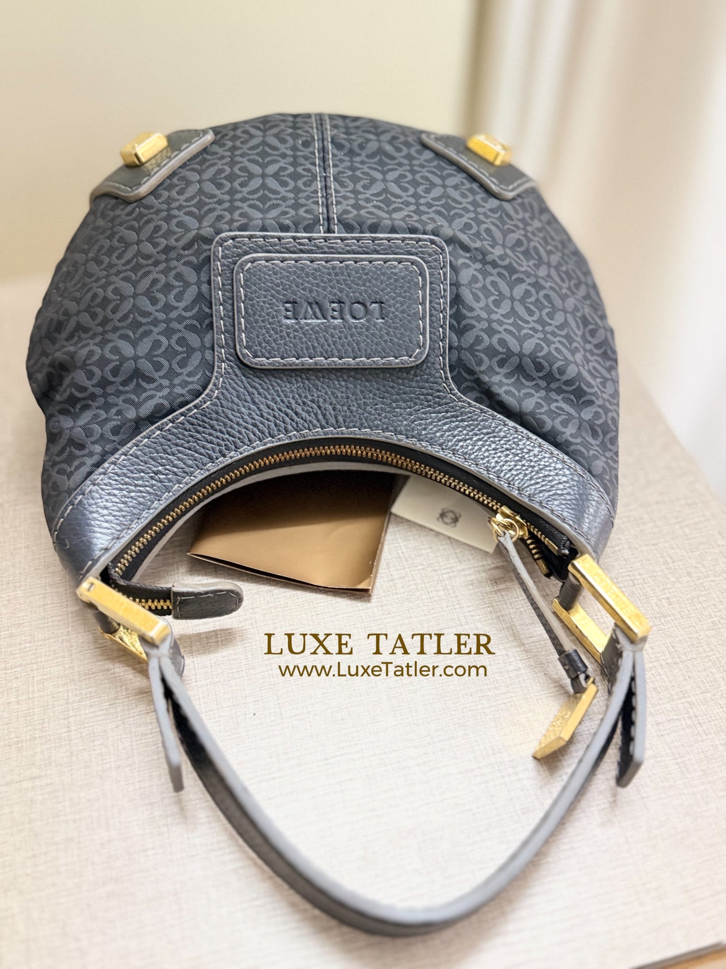 Loewe Anagram Canvas Hobo Shoulder Bag