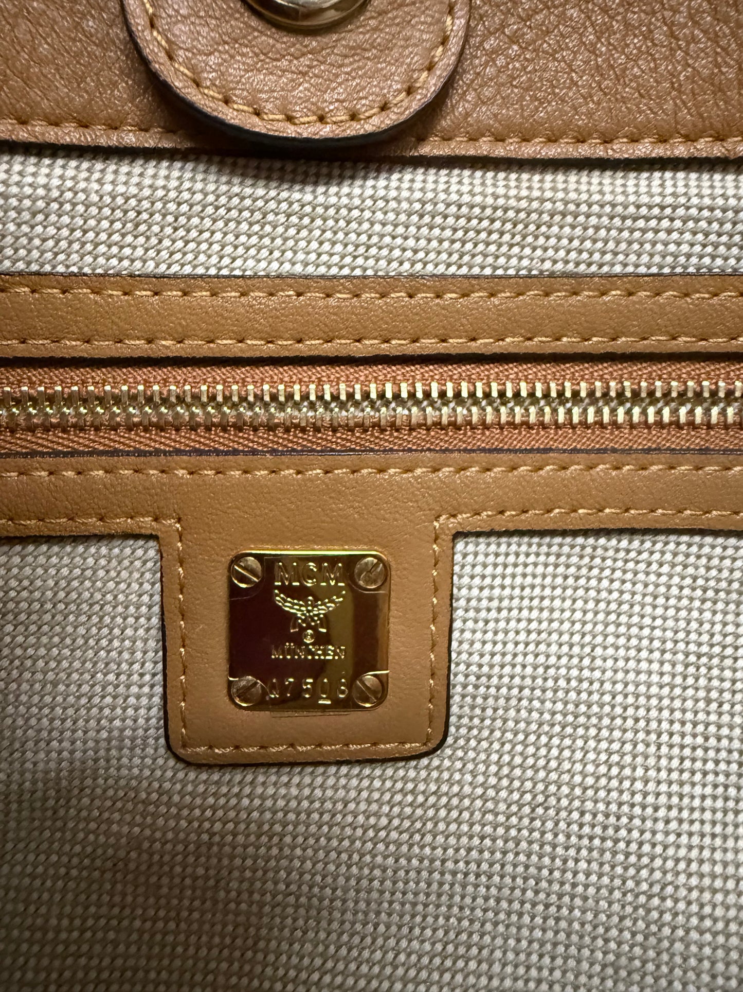 MCM Anya Leather Tote with pouch