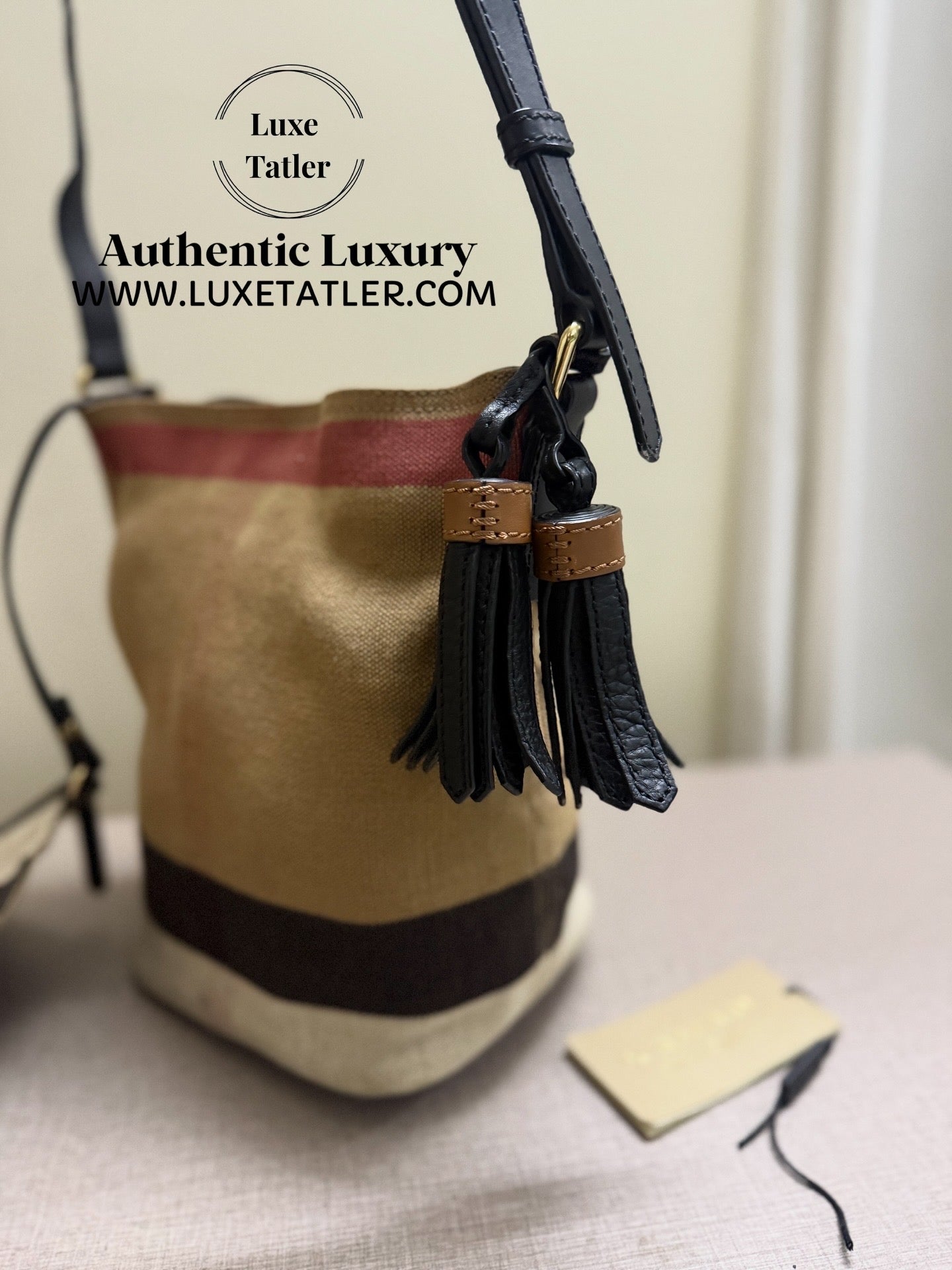 Burberry Ashby Canvas Bag with pouch