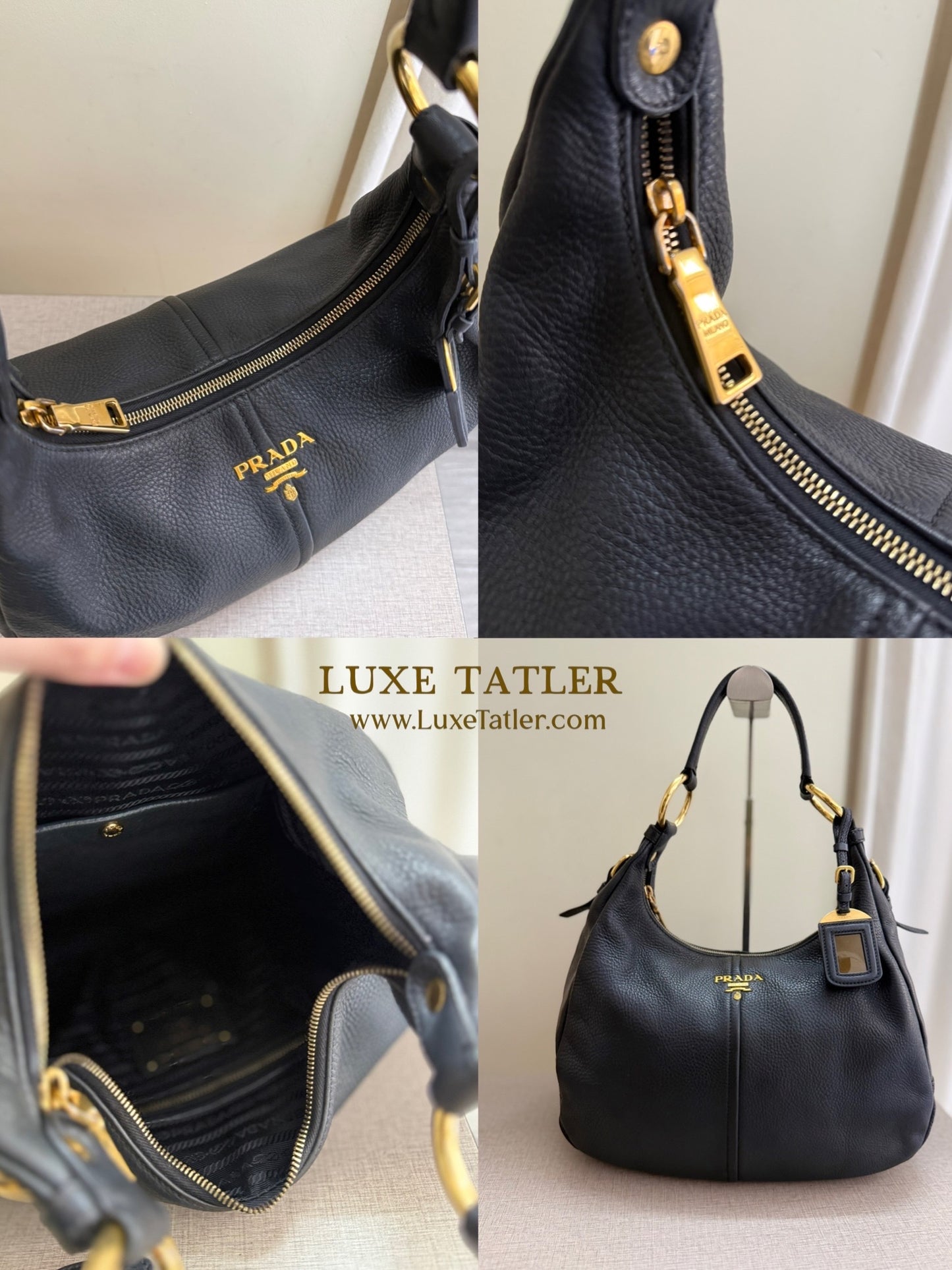 Prada Vitello Daino Hobo Bag