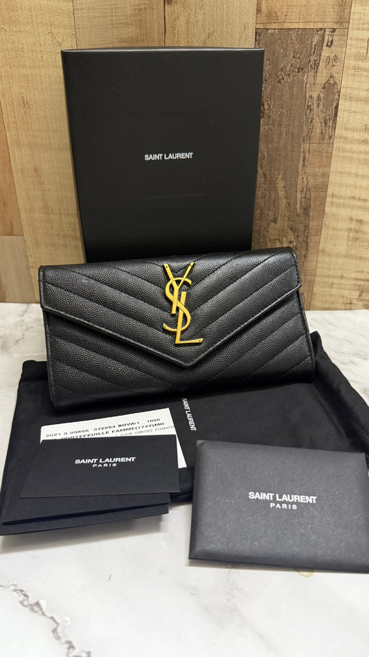 YSL Cassandre Matelasse Long Wallet