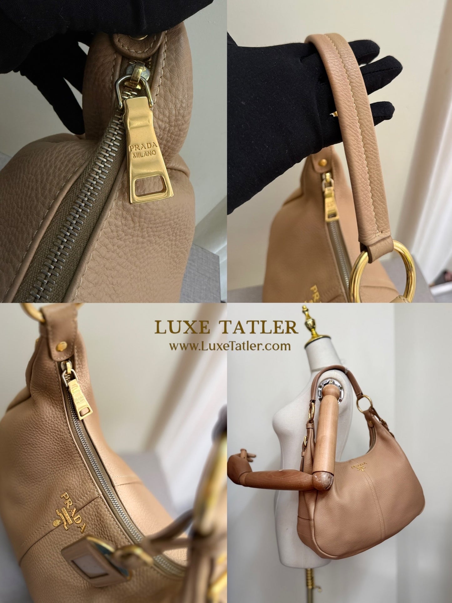 Prada Vitello Daino Hobo Bag