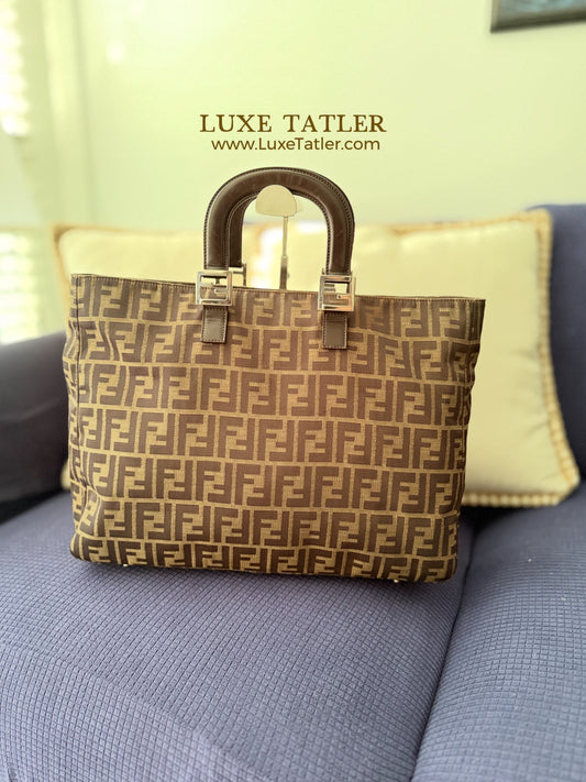 Fendi Zucca Tote Canvas Bag