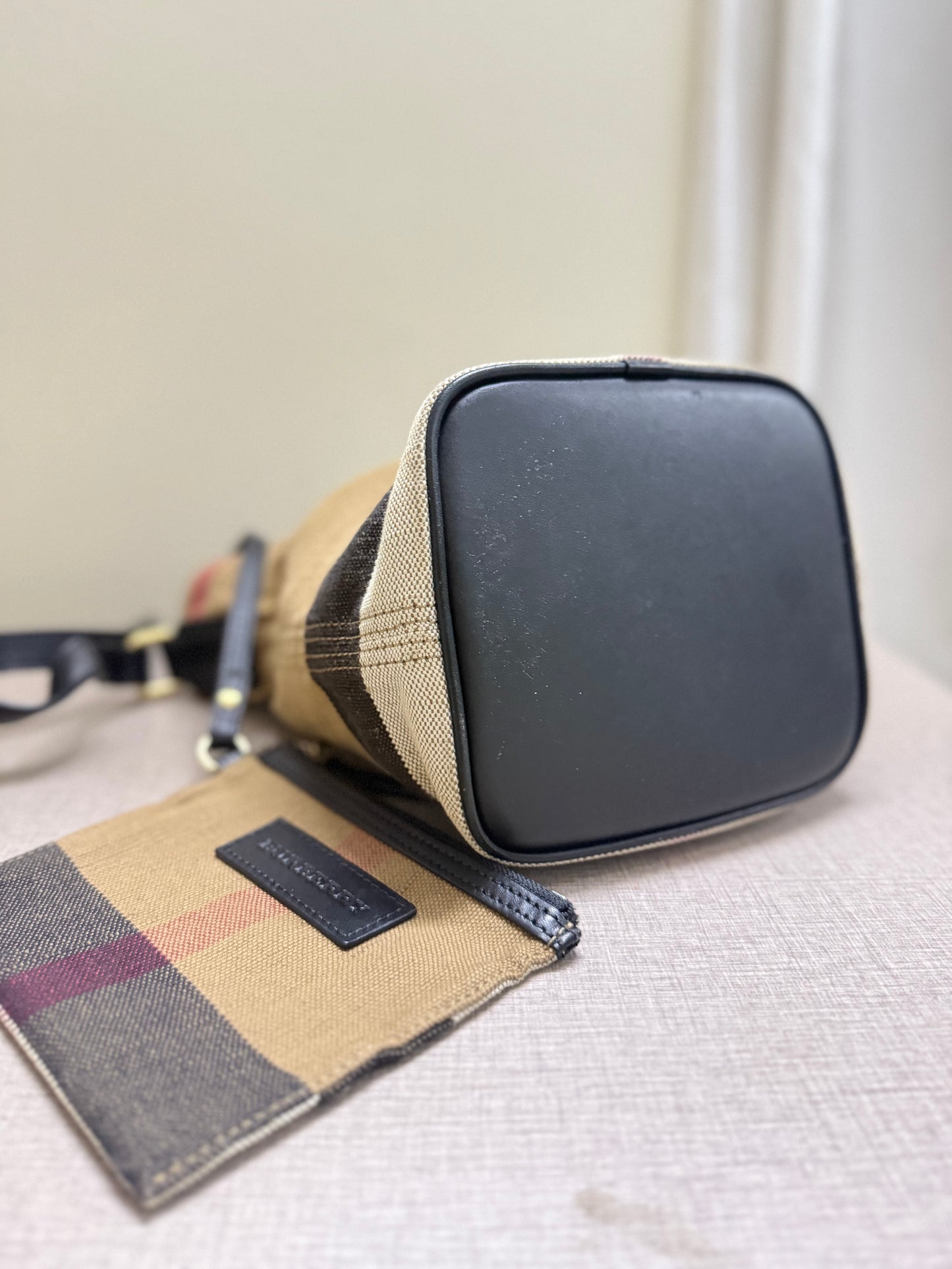 Burberry Ashby Canvas Bag with pouch